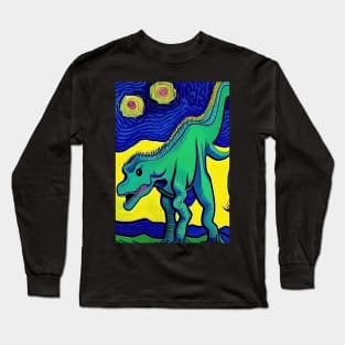 GREEN DINOSAUR VAN GOGH STYLE Long Sleeve T-Shirt